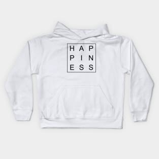 minimalist and simple design happiness word Kids Hoodie